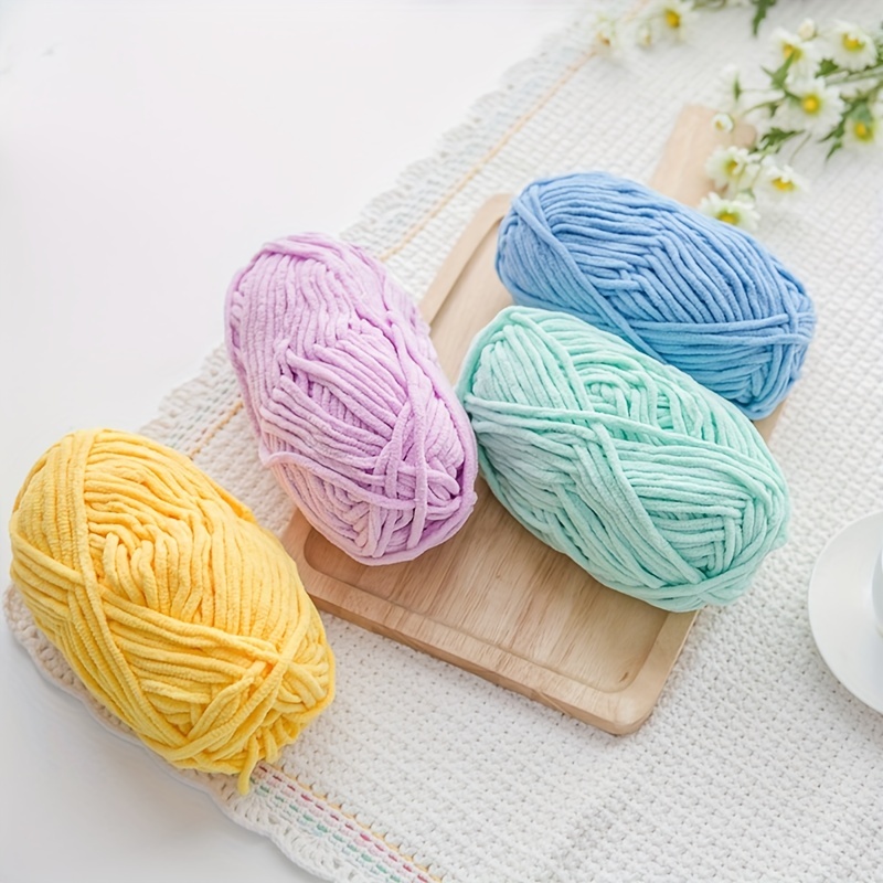 1pcs Baby Plush Yarn Soft Yarn for Knitting DIY Polyester Velvet Yarn  Accessories 1 Skein 100g 130M (Color : 06)