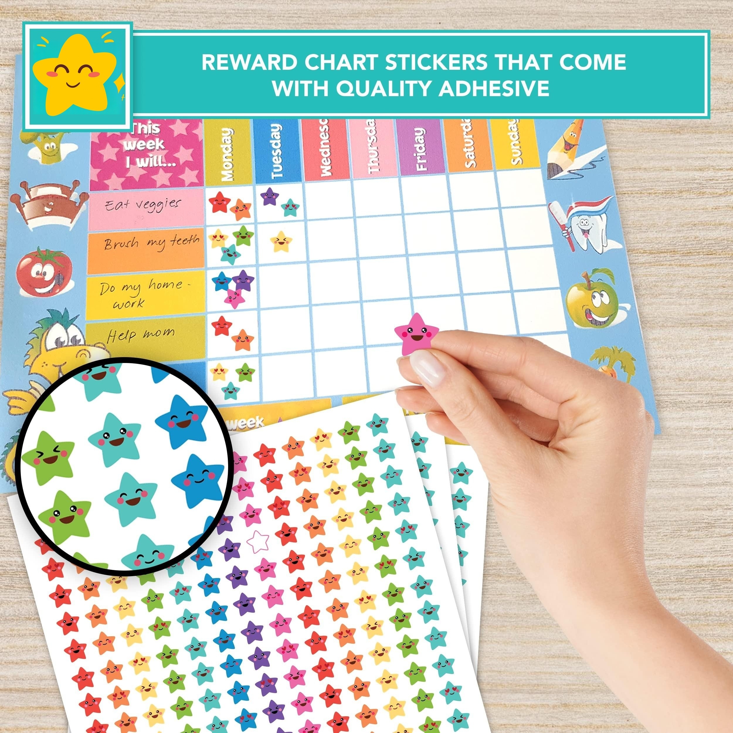 Star Stickers Happy Smile Face Stars Students Reward Chart - Temu