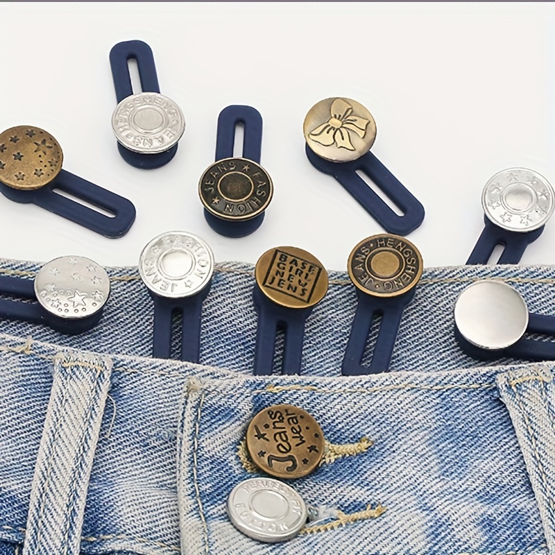 Unisex Retractable Buckles Metal Buttons Jeans Waist - Temu