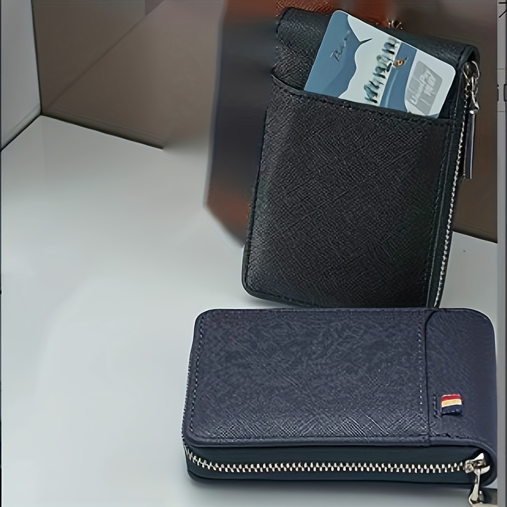 Men's Hasp Card Holder Short Wallet Leather Large Capacity Card Holder  Vintage Multifunctional Card Bag With Zipper Coin Purse - Temu