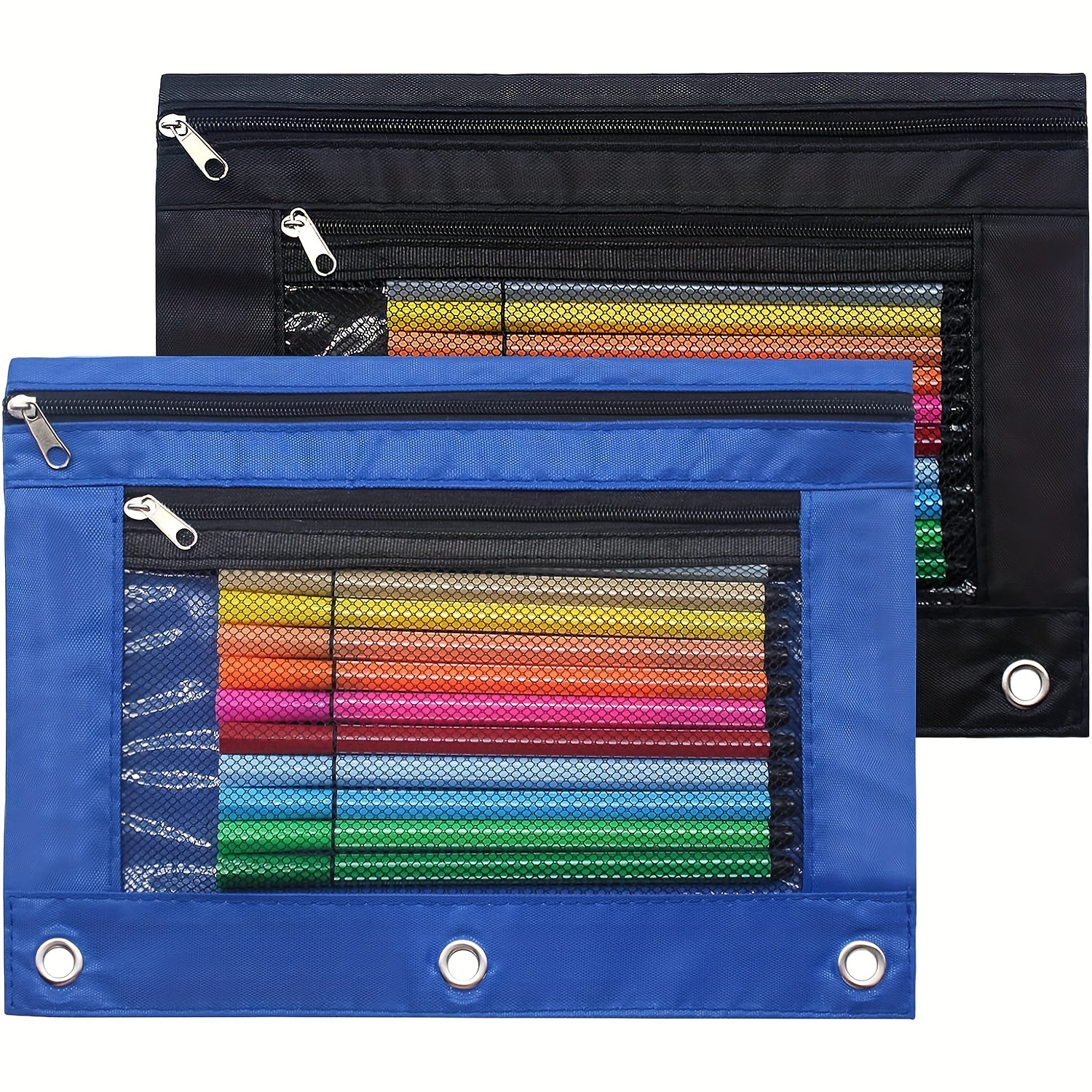 Expandable Pencil Pouch For 3 Ring Binder Large Capacity - Temu