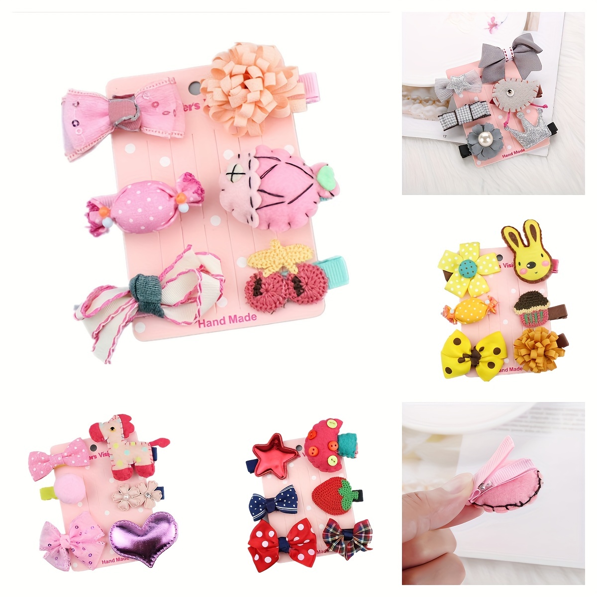 Temu 15pcs Girls Hair Clip Cartoon Rabbit Bear Flower Bow Hairpin