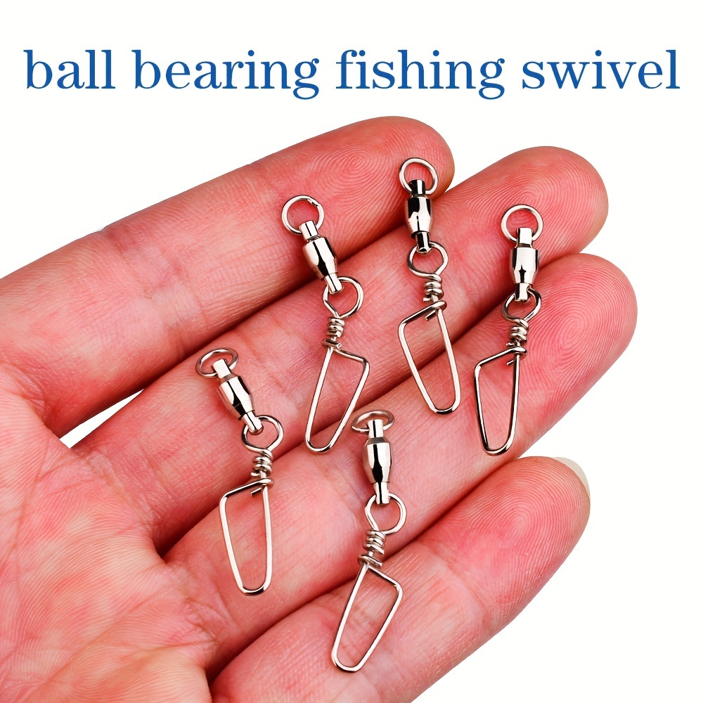 5-10pcs Fishing Swivel Snap Ball Bearing Swivels with Oval Split