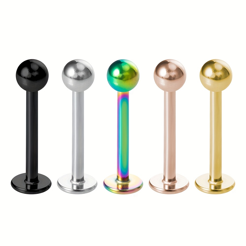 Stainless Steel Ball Tip Cone Lip Ring Labret Piercing - Temu