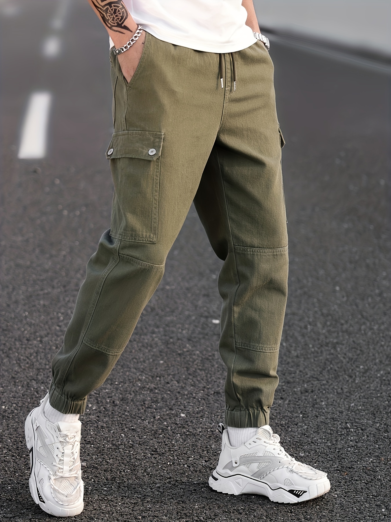 Pocket Cargo Jeans Men's Tapered Pants For All Seasons