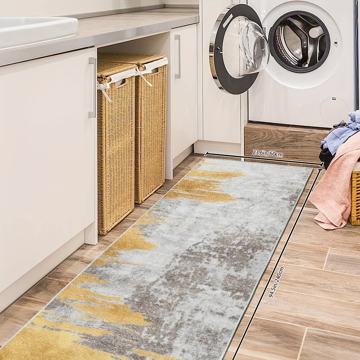 Soft Non Slip Kitchen Rug 2'x10' Runner for Hardwood Floors