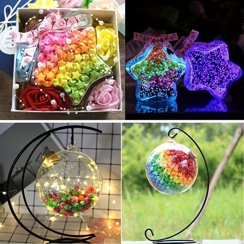 300pcs Origami Stars Finished Product Double Sided Lucky Colorful Star 3  Colors Origami Paper Stars For