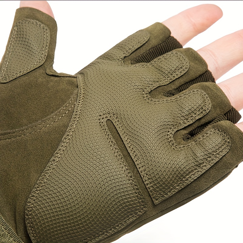 1 pair fingerless gloves for men finger work gloves with hard knuckle for outdoor work sports motorcycle cycling tactical training airsoft paintball shooting hunting hiking camping climbing