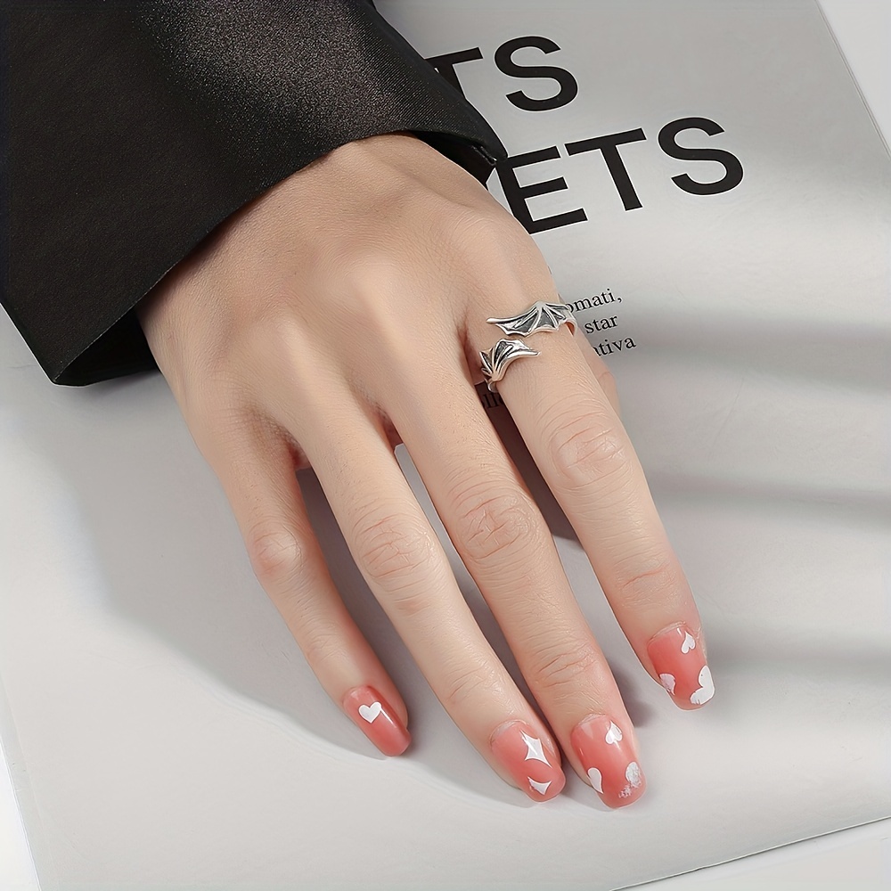 Gothic Punk Angel's Wing & Devil's Wing Ring