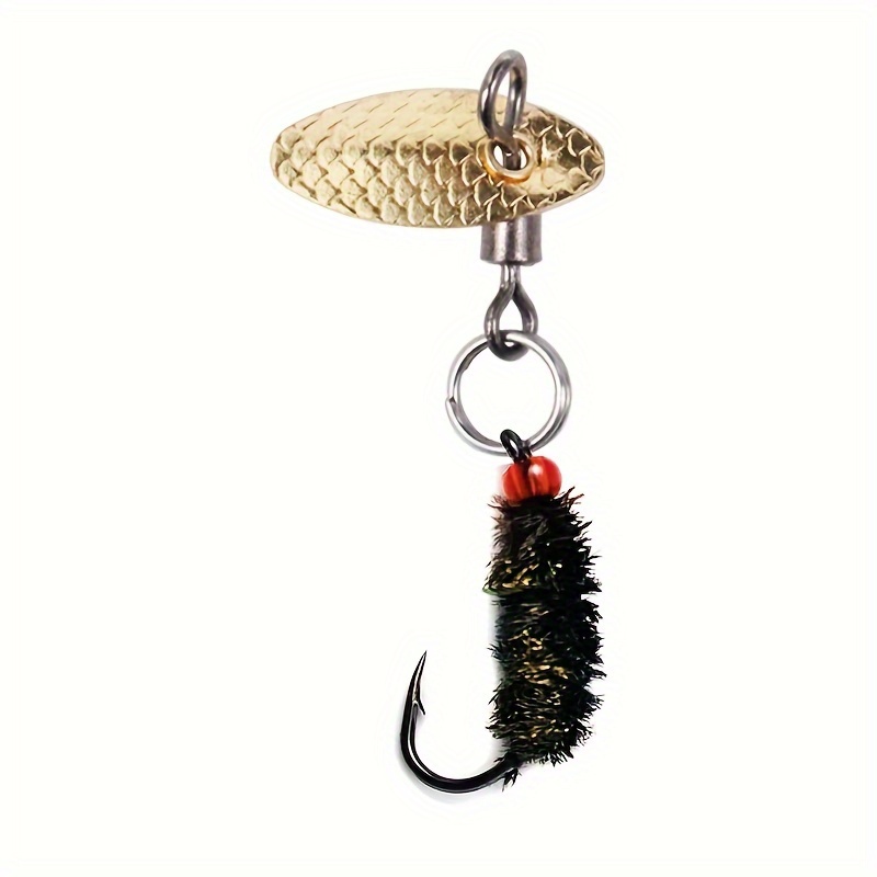 10pcs Spinning Rotating Sequins Fly Fishing Bait With Horse Mouth Hook  Lure, Fishing Gear