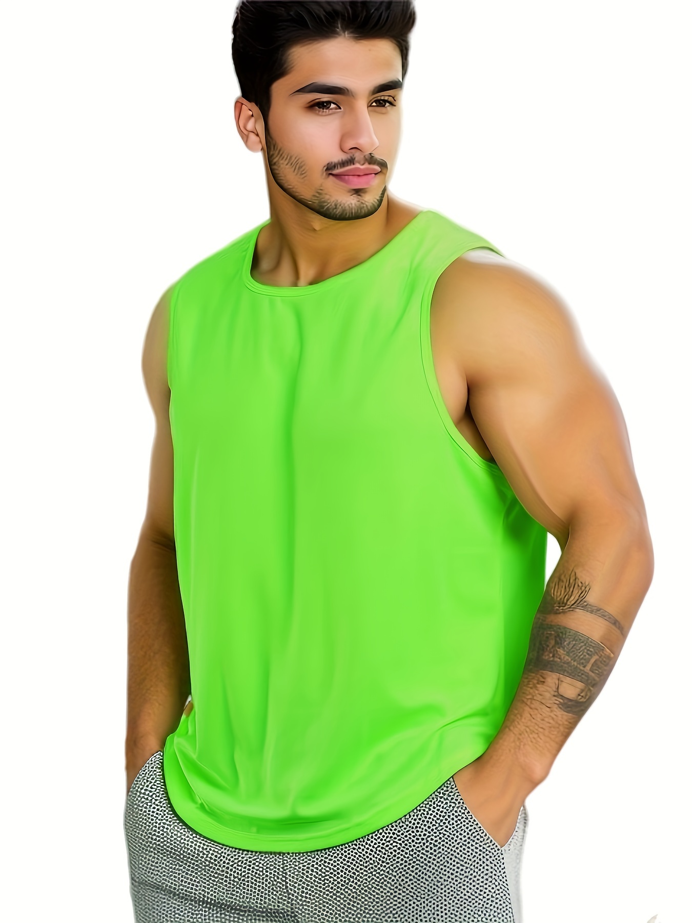 Gym Aesthetics, Men's Charcoal Tank Top/Sleeveless Shirt/Running Vest/Active  Tank/Sports Vest/Sleeveless Top/Sleeveless T shirt/Gym Tank Top/Muscle Tank/Running  Singlet/Sportswear, Size : M