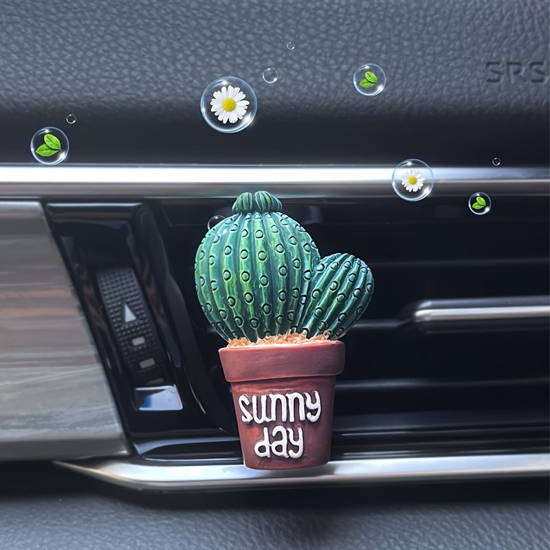 oAutoSjy Clip de parfum cactus pour grille d'aération de voiture - Jolie  plante - Diffuseur de parfum de voiture avec strass - Accessoire de voiture  pour homme et femme : : Auto