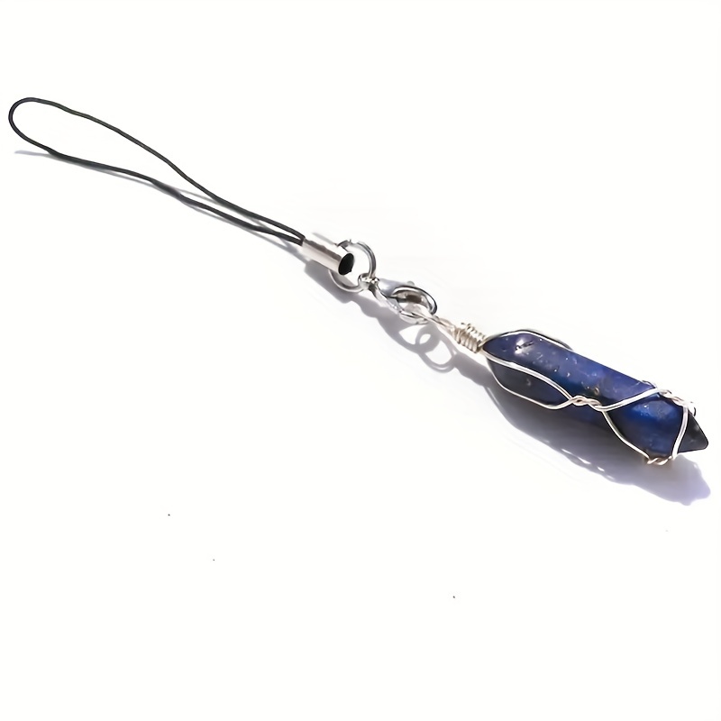 Natural Stone Wire Wrapped Hexagon Prism Crystal Key Chain - Temu