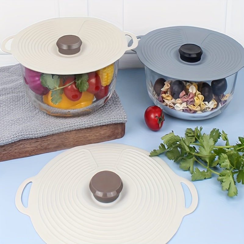 14-24cm Silicone Suction Lids Fruit Food Bowl Cover Silicone Pot Lid -  Microwave Cooking Rubber Pan Cover