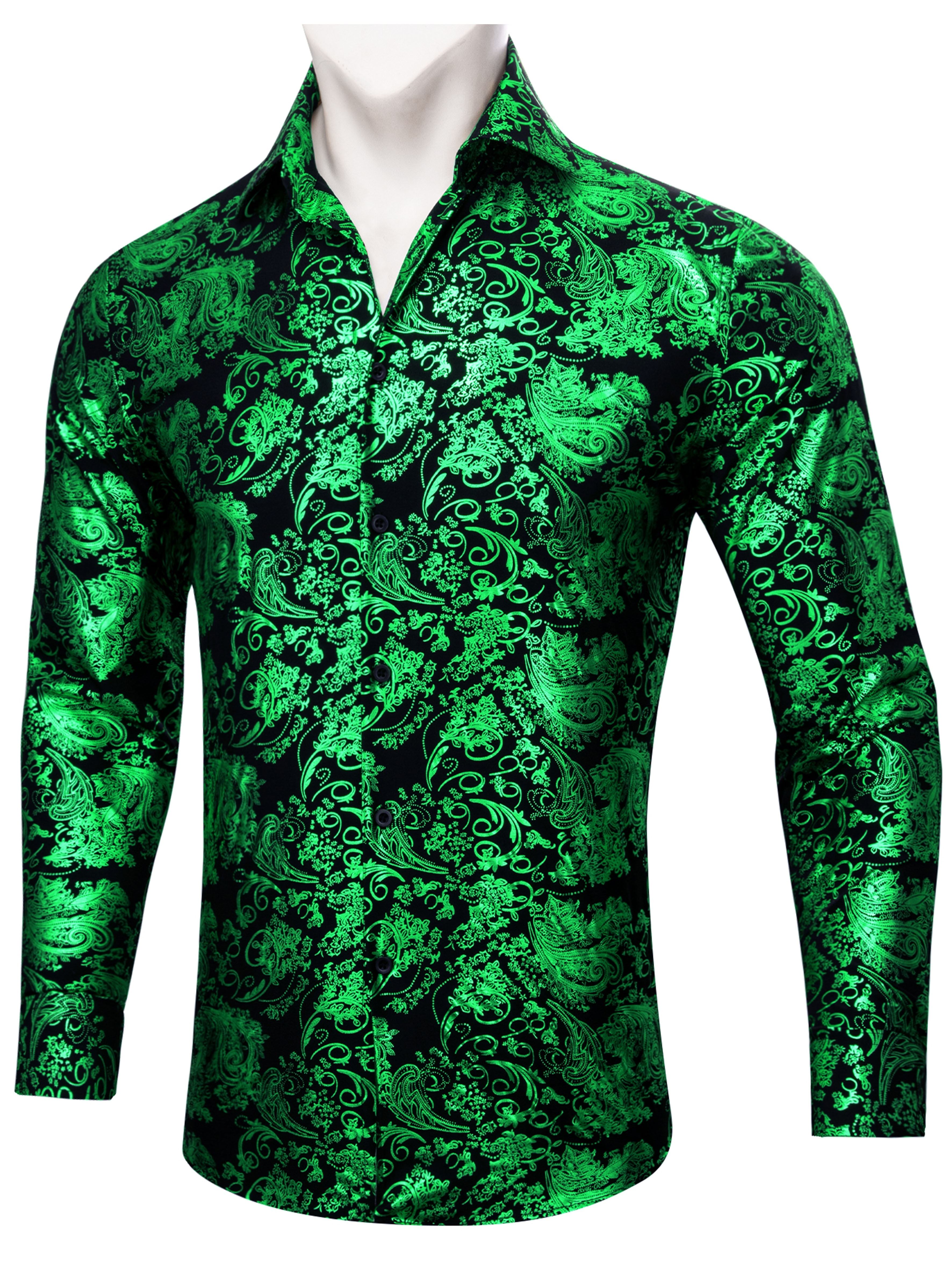 Jacquard Long Sleeve Men Business Shirt. Plus Size Clothes Online