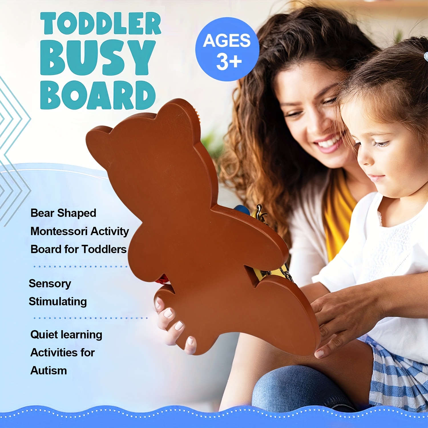 Bear Shaped Busy Board Montessori Toys For Kids Sensory Toys - Temu