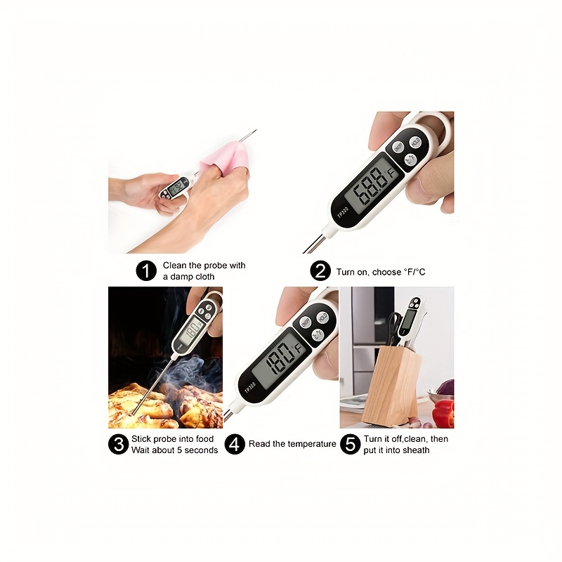 Meat Thermometer, for Home Cooking Kitchen Sugar BBQ Grill Milk