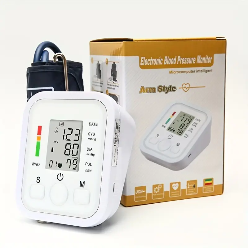 Blood Pressure Monitor Digital Wrist Blood Pressure Machine Automatic Cuff  BP Detector 2x99 Readings Memory Large Display Voice With Carrying Case