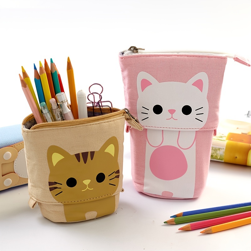 Standing Pencil Case Large Capacity Pen Stationery bag, Multi