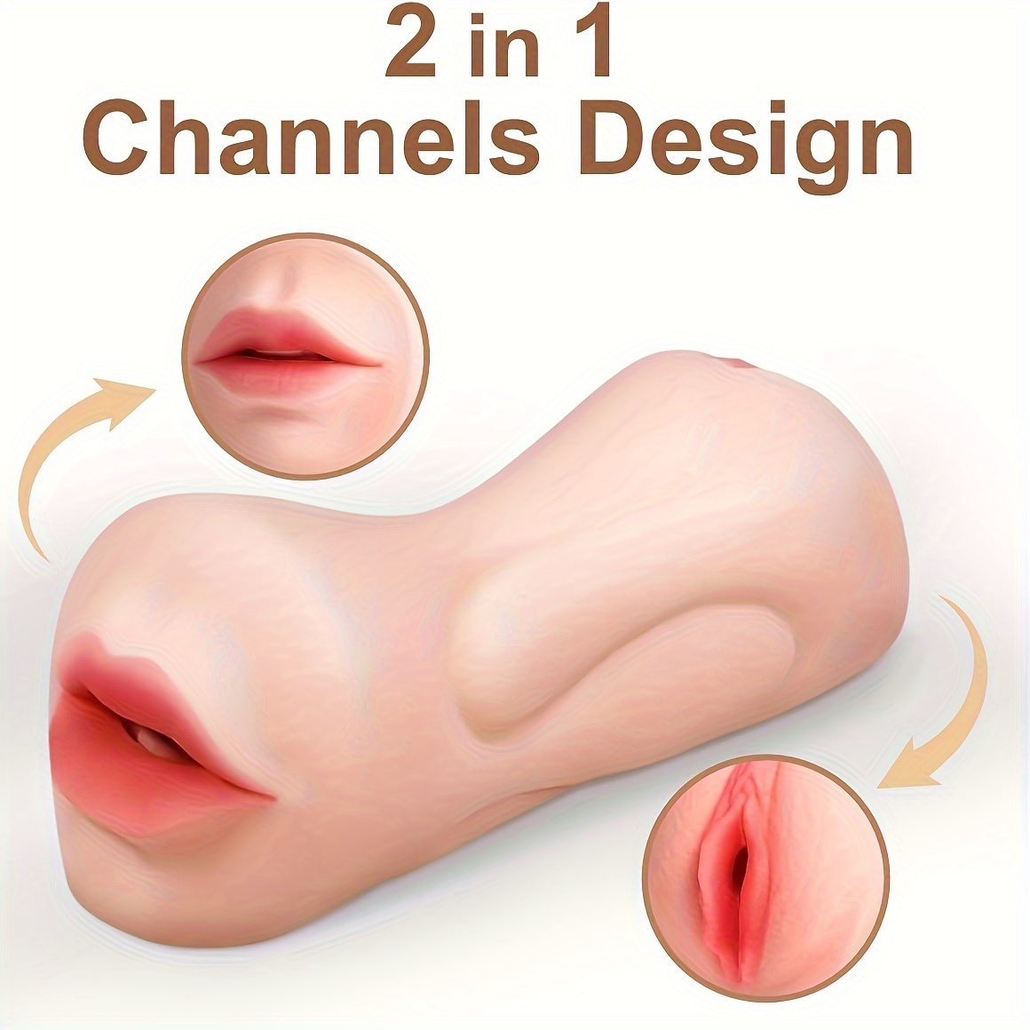 3 in 1 Male Masturbator Realistic Pocket Pussy with Drying Stick, Mansbatee  Double-Ended Male Sex Toy Mouth Tongue Textured Vagina & Tight Anus for