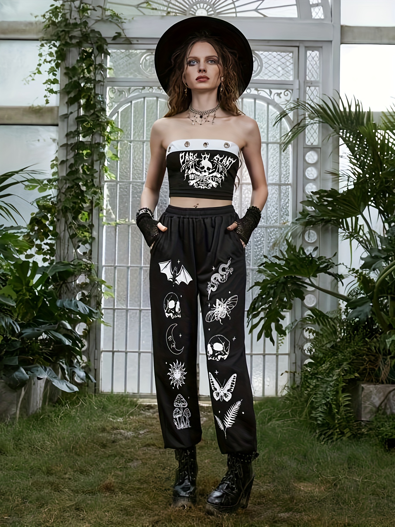 Egirl Gothic Graphic Black Jogging Sweatpants – Aesthetics Boutique