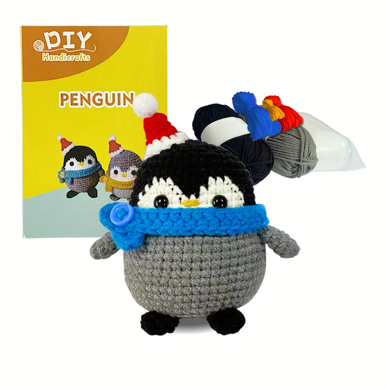 Crochet Set Beginners 3 Patterns Animals Owl Penguin Frog - Temu