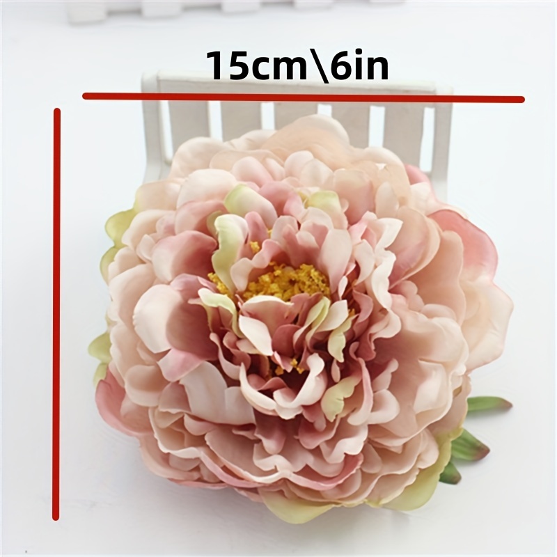 TEMU Testa di peonia grande gamma da 15 cm, simulazione, decorazione nuziale, , , decorazione per la casa, tessuto , simulazione con 15 di fiori