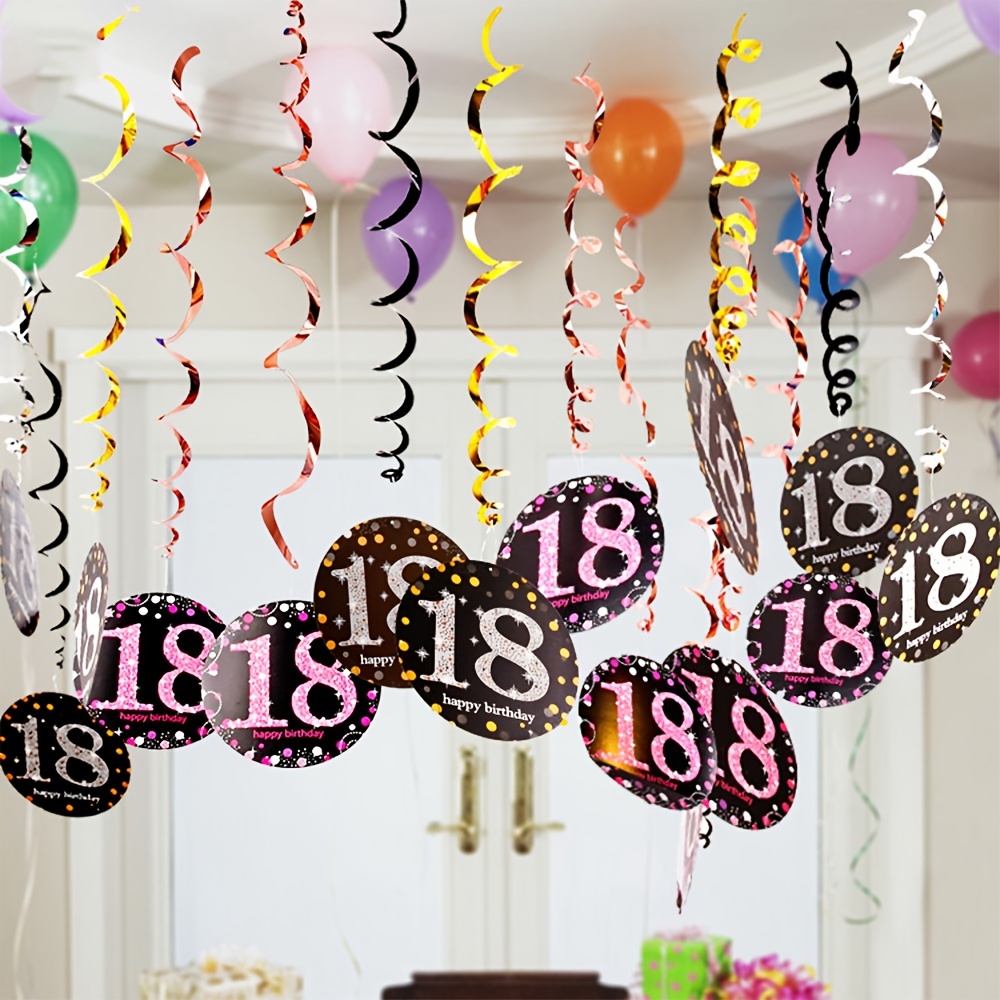 6pcs Pvc Birthday Spiral For 18 Years Old Decoration Birthday Party  Decoration Background Decoration Supplies - Home & Kitchen - Temu