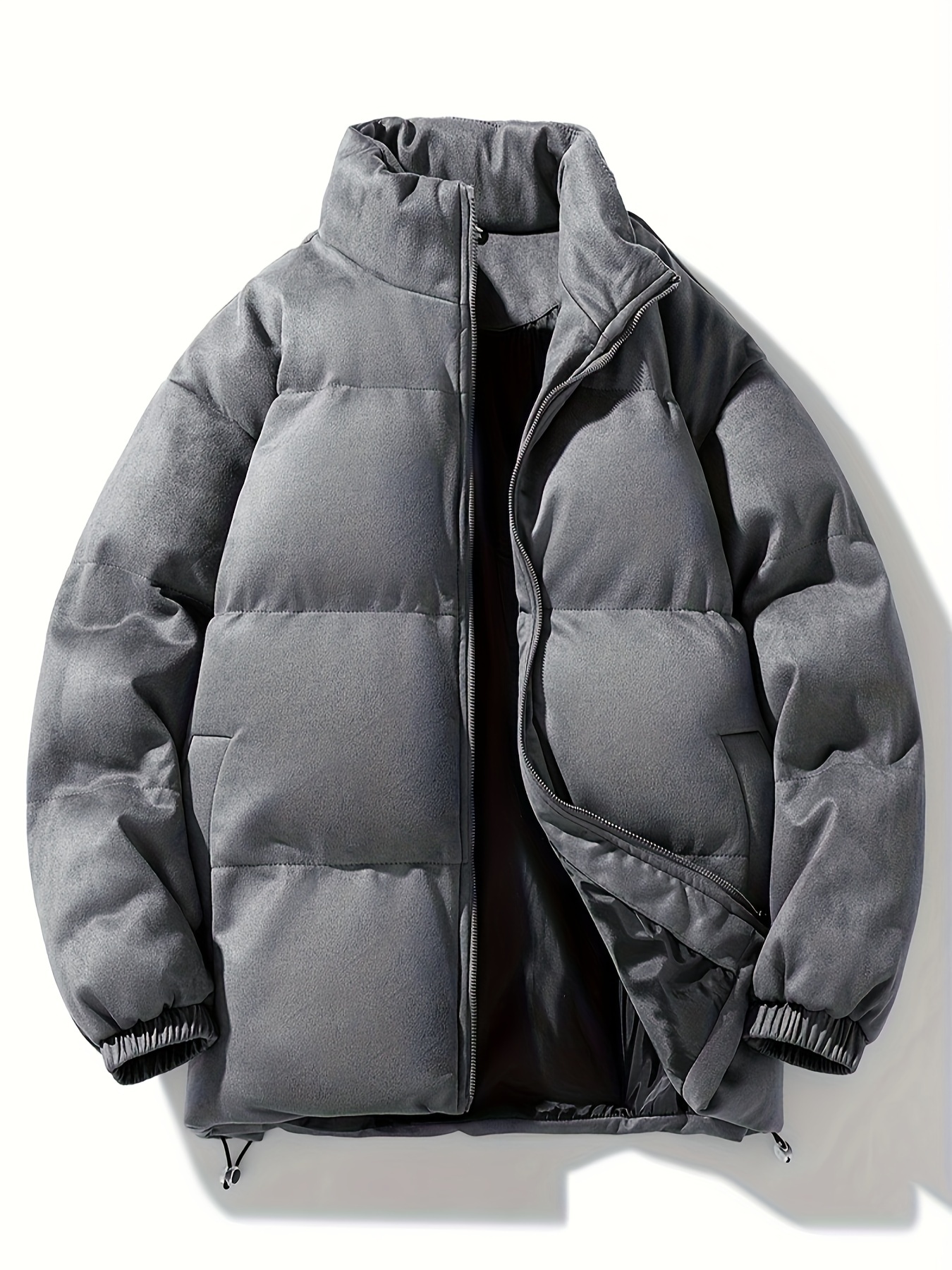 Invierno Gruesa Chaqueta Acolchada Hombres Cuello De Pie Suelta