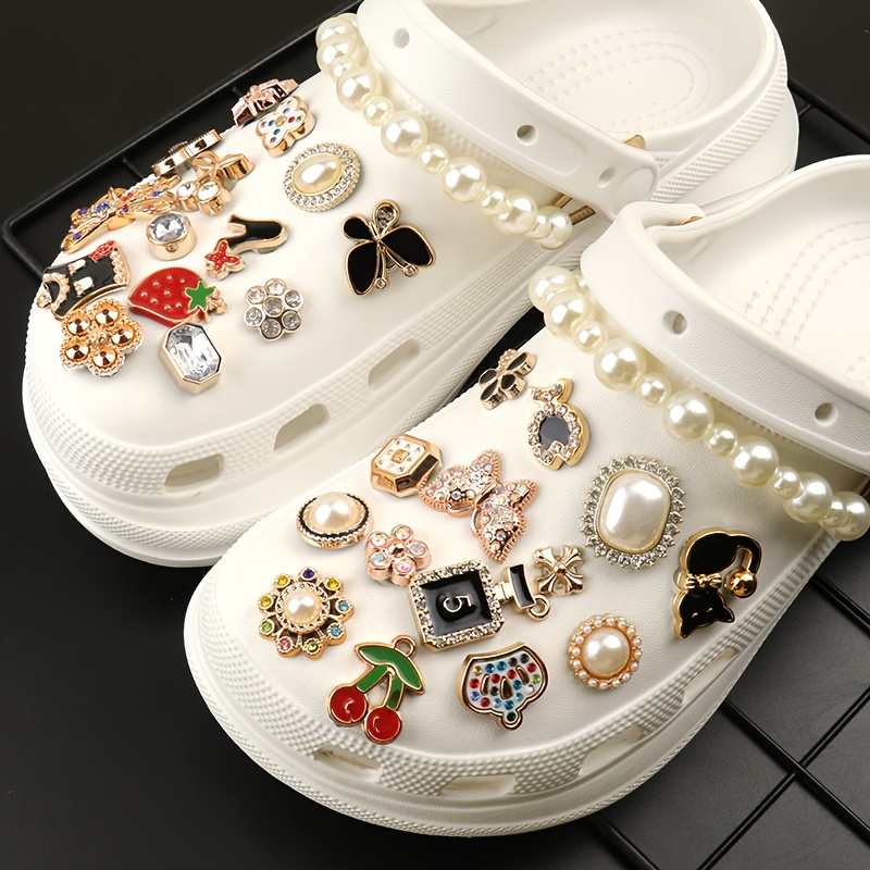 Fashion Women Men Shoe Charms Diy Bling Crystal Rhinestone Pearl Clog  Jewelry Set Decoration Croc Charms For Croc - Buy Croc Charms,Designer Croc