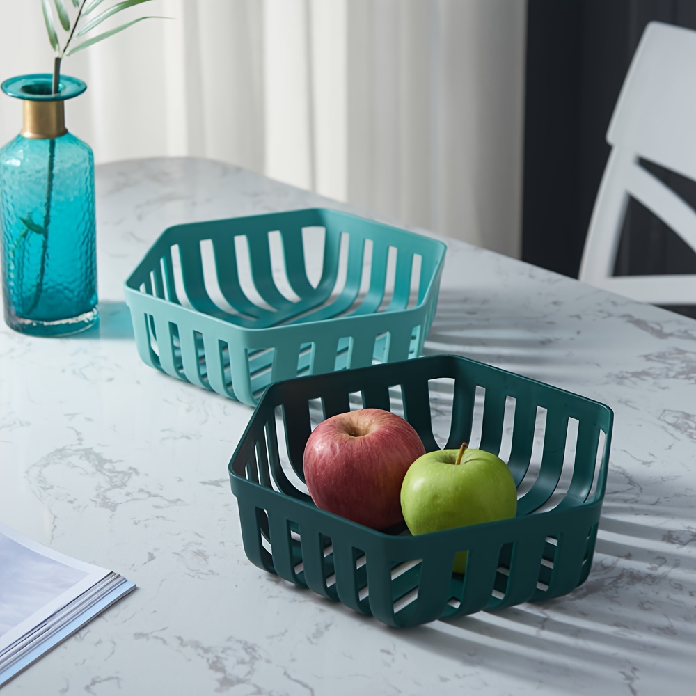 Blue Plastic Fruit Basket Set