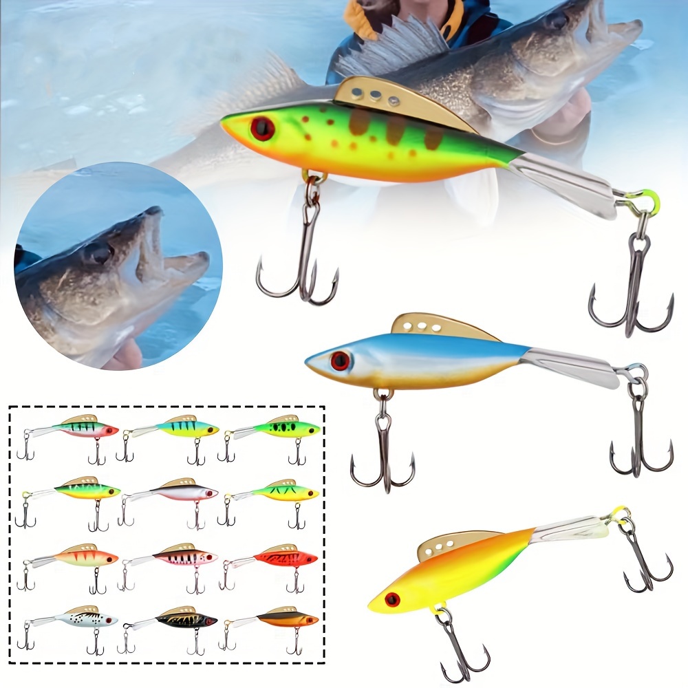 Dovesun Ice Fishing Jigs Kit, Ice Fishing Lures With Glide Tail