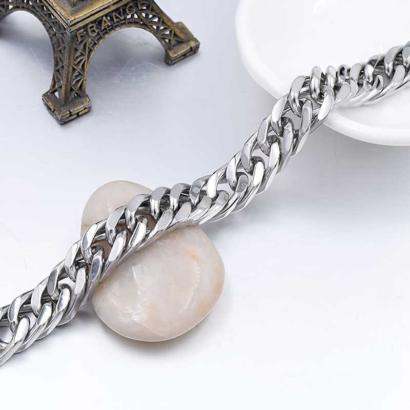Men's Classic Stainless Steel Double Weave Hip Hop Chain Bracelet