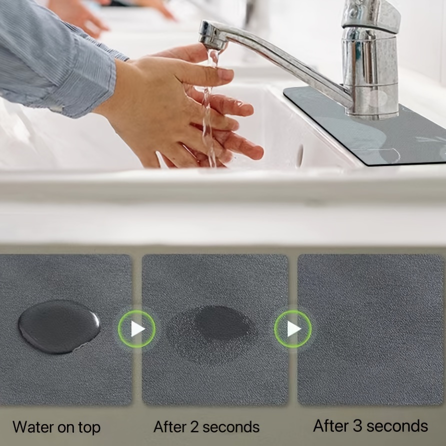 Nappa Leather Kitchen Faucet Absorbent Mat Anti splash Drain - Temu
