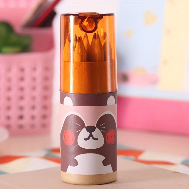 12pcs Bear Pencils Set with Sharpener, Art Supplies for Coloring Drawing