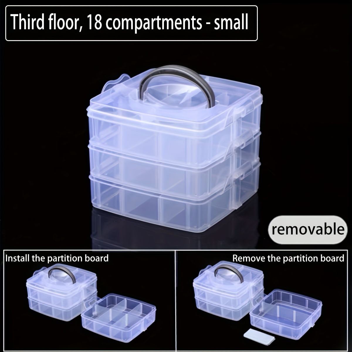 3 tier Transparent Adjustable Stackable Compartment Slot - Temu