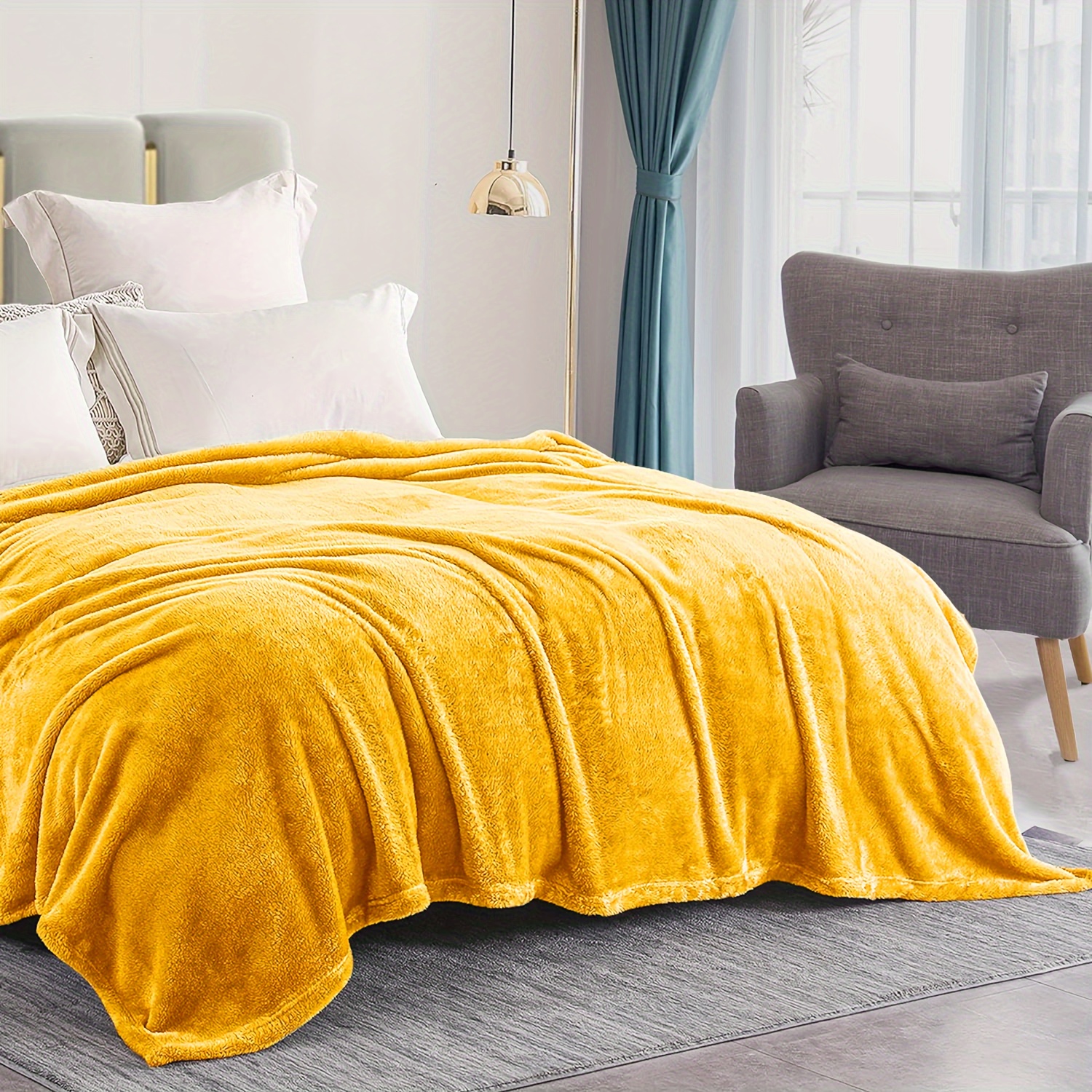 Mustard yellow blankets hot sale