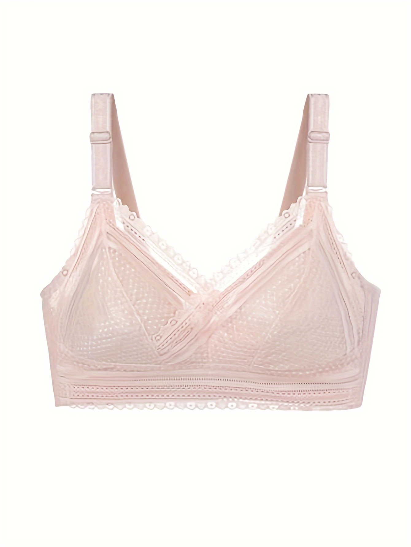 Women's Breathable Floral Lace Full Cup Bra Comfortable - Temu