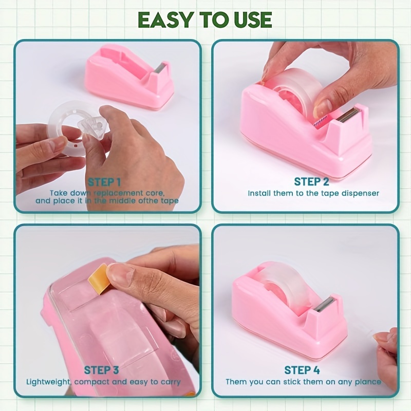 4pcs/Set Permanent Adhesive Roller Tape Dispenser For Daily Office, Student  Journaling And Diy Projects
