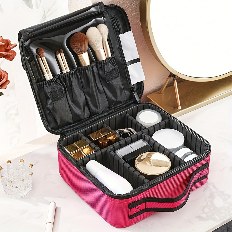 Multifunctional Makeup Storage Box With Transparent Gold-plated Frame For  Makeup Brush, Pads, C…