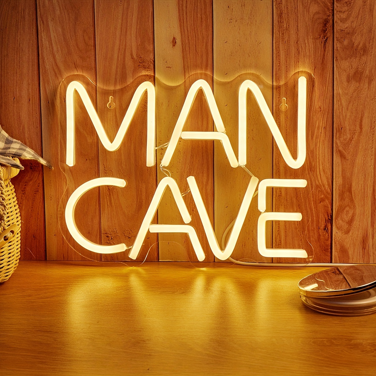 1pc MAN CAVE LED Neon Sign, 5V USB Powered Neon Light With Switch For  Bedroom Wedding Birthday Party Game Room Home Wall Decor