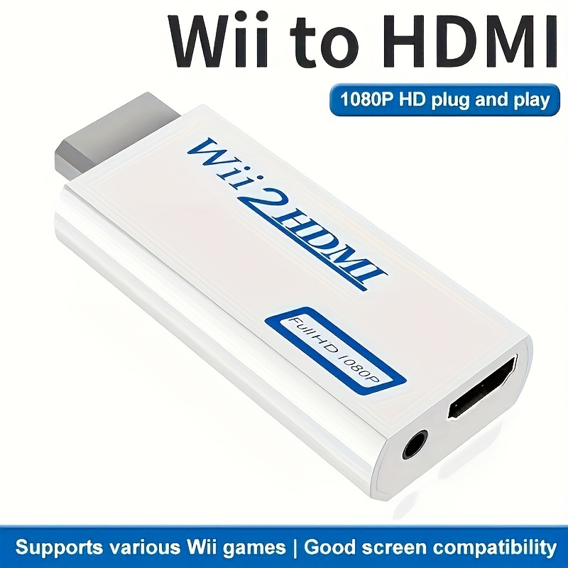 Convertidor Wii 1080p Dispositivo Full Hd, Adaptador Wii Conector Salida  Audio 3,5 Mm Compatible Wii, Wii U, Hdtv, Monitor Compatible Todas  Pantallas Wii, Alta Calidad Asequible