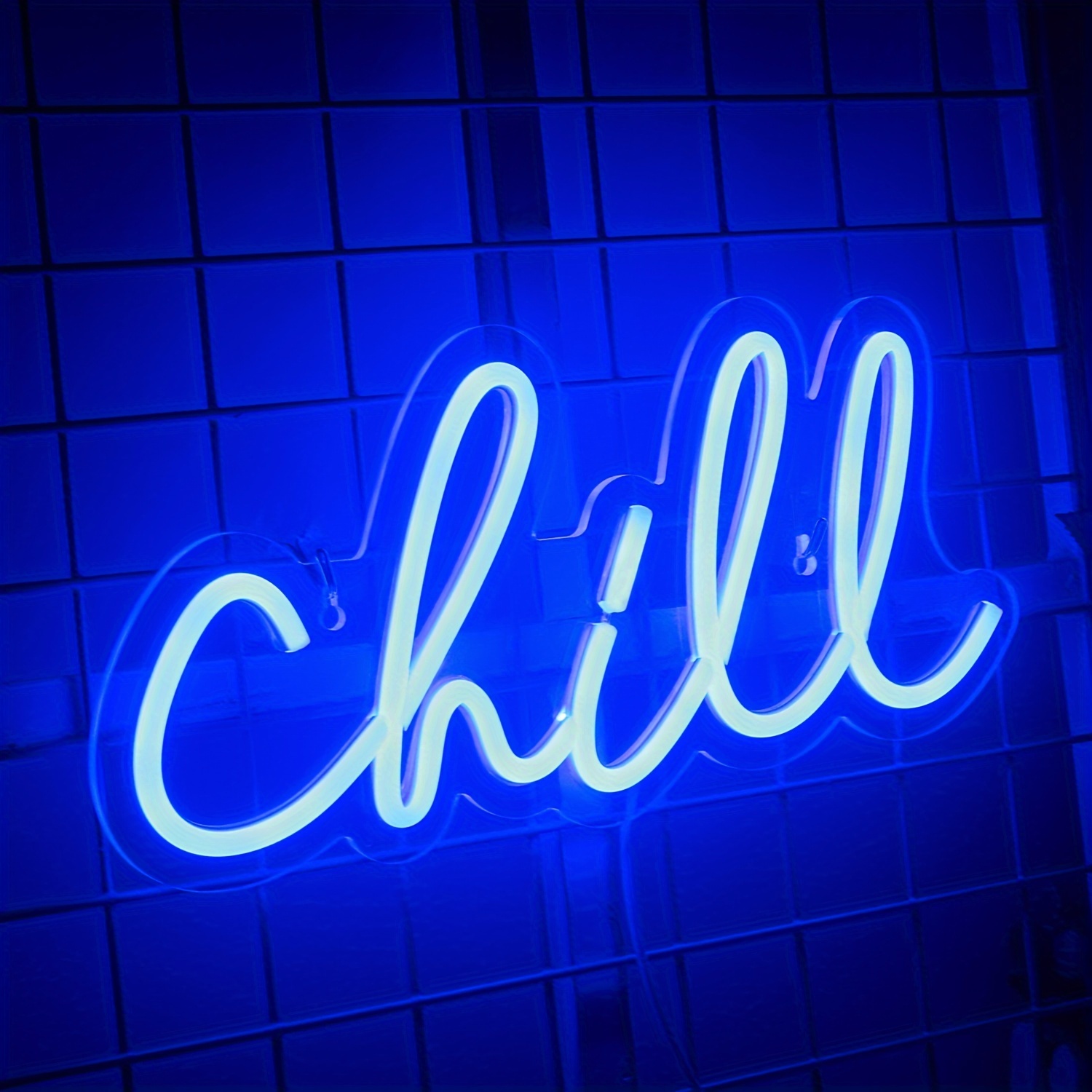 1pc chill blue neo wall decorate club party neon light gifts for her shop home bedroom cave atmosphere led neon light wall hanging light birthday gift lamps christmas valentines day new year decor