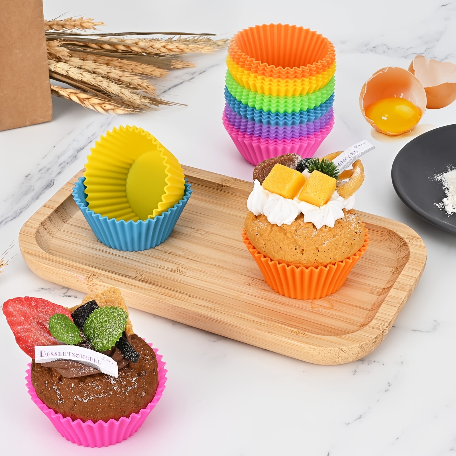Silicone Baking Cups Reusable Muffin Liners Non-Stick Cup Cake