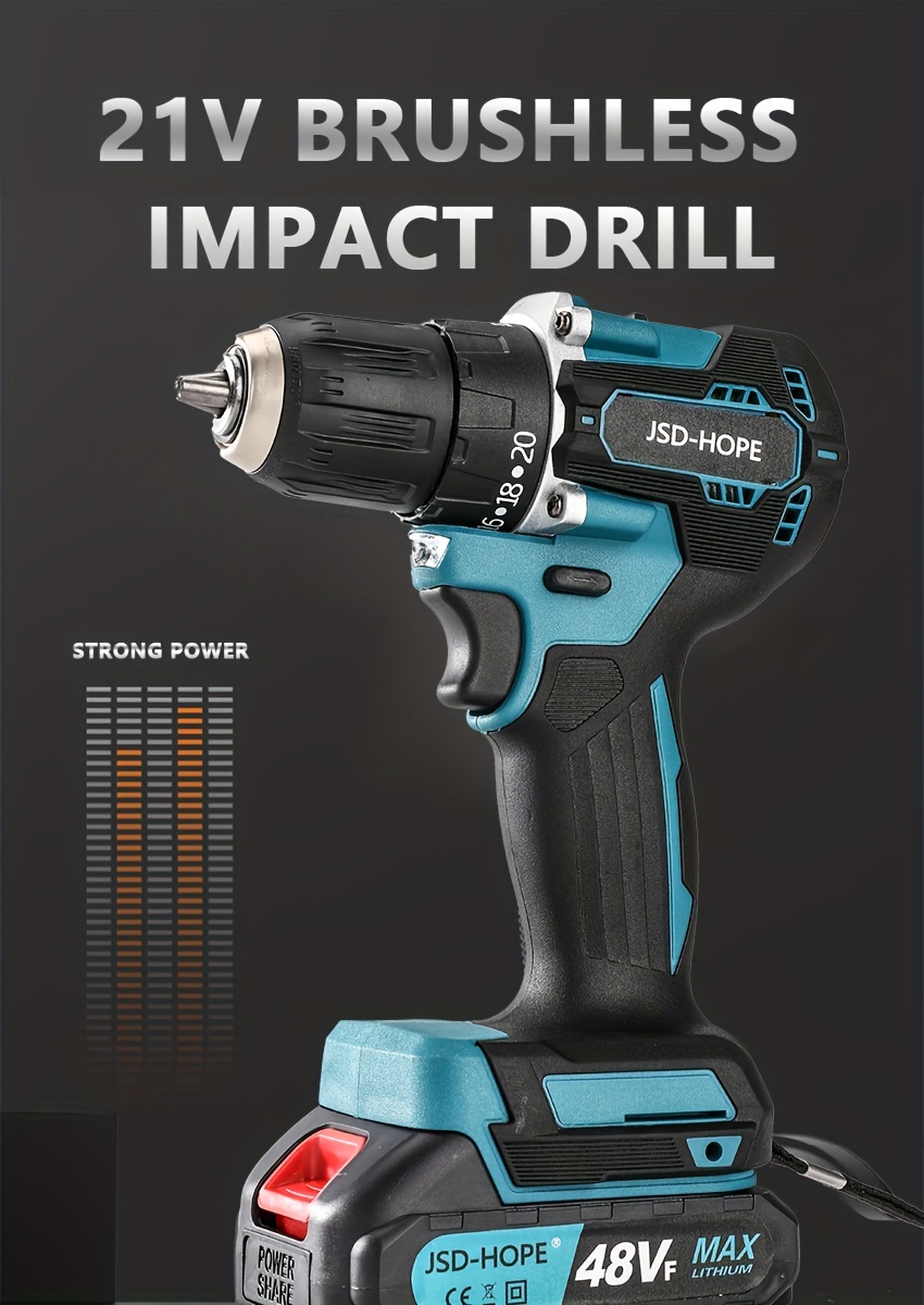 Cordless 21v Electric Drill Rechargeable Electric Drill - Temu
