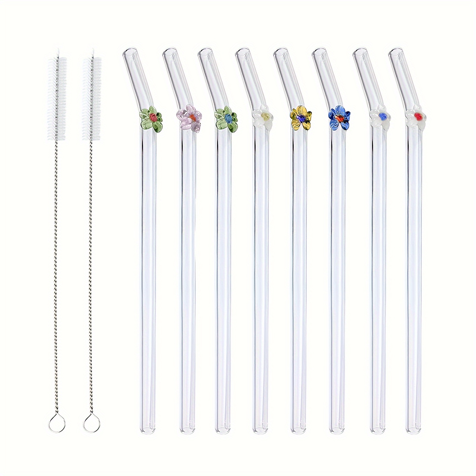 Glass Straw, Transparent Straw For Party, Heat Resistant Straw With  Cleaning Brush, Reusable Straw For Milk Water Cocktail Drinking, Straw For  Decoration, Decorative Straw For Festival Party Wedding Cocktail Bar, Beach  Vacation