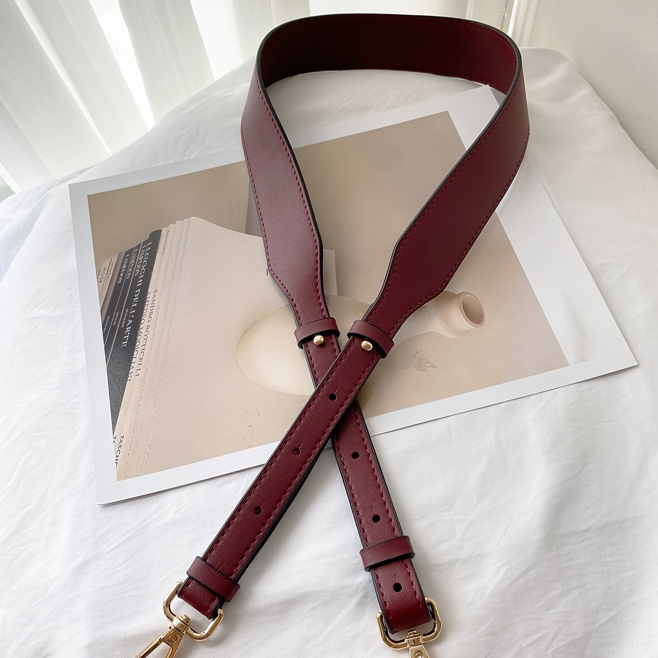 Adjustable Burgundy Leather Bag Strap, Burgundy Bag Strap, Replacement Bag  Strap, Leather Bag Strap, Bag Strap, Leather Strap 