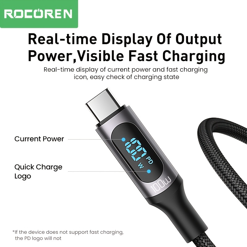 Rocoren Usb C To Type C Cable Usb Pd 3.0 Fast Charging - Temu