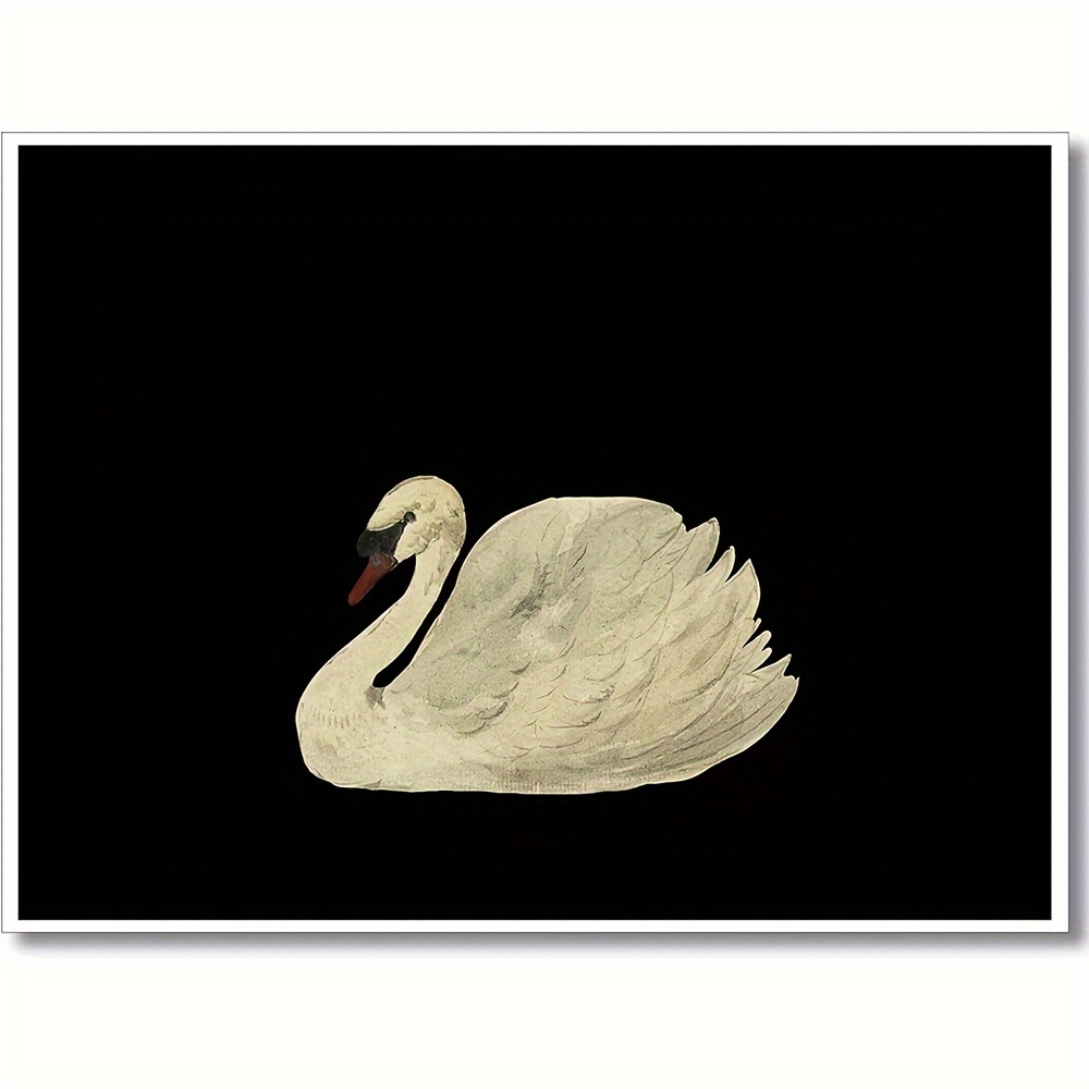 NEW - LUXURIOUS ELEGANT ART DECO WHITE SWAN EMBROIDERED HAND