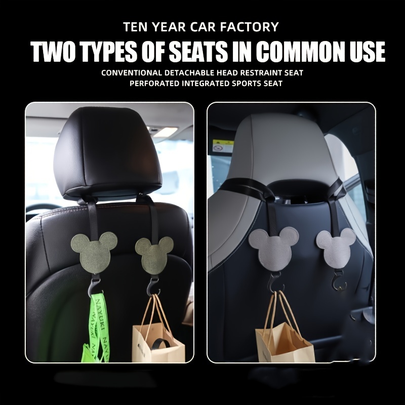 Car Seat Hook, Suede Leather Cartoon Hook Cute Classic Car Hook Hanger Car  Accessories - Temu